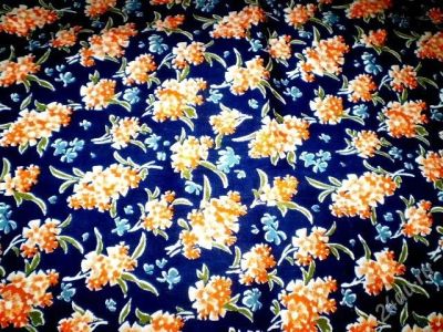 Лот: 2639646. Фото: 1. Отрезок ткани х/б с оранжевыми... Ткани, нитки, пряжа