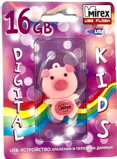 Лот: 15328423. Фото: 1. Флешка USB 16GB Mirex Pig Pink... USB-флеш карты