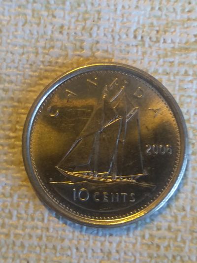 Лот: 18879154. Фото: 1. Канада 10 центов 2006 -P-. Америка