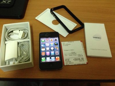 Лот: 4619607. Фото: 1. Iphone 4 16 gb Black. Смартфоны