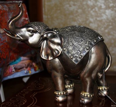 Лот: 12799432. Фото: 1. Слон серебристый сувенирный, статуэтка. Предметы интерьера и быта