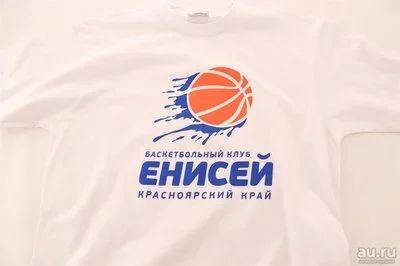 Лот: 13424177. Фото: 1. Футболка БК Енисей, Белый,L. Спортивная символика и атрибутика