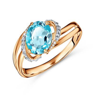 Лот: 23824328. Фото: 1. Золотое кольцо с ювелирным кристаллом... Кольца, перстни