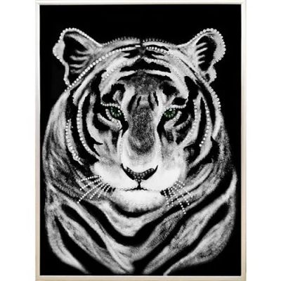Лот: 21316456. Фото: 1. Картина Белый тигр с кристаллами... Подарки на Новый год