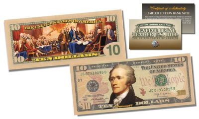 Лот: 8871560. Фото: 1. Банкнота 10 долларов США Декларация... Америка