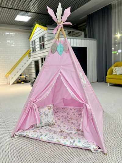Лот: 21135206. Фото: 1. Вигвам палатка В Наличии «Розовый... Игровые домики, палатки