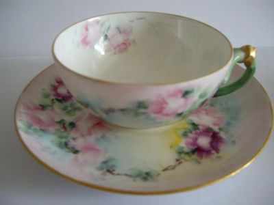 Лот: 10177889. Фото: 1. чайная пара " Розочки",Лимож,1902г... Фарфор, керамика