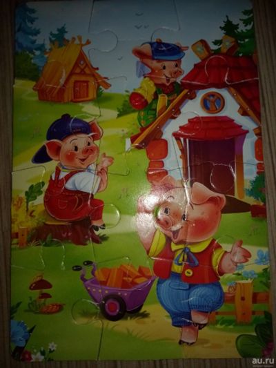 Лот: 15941981. Фото: 1. Пазлы макси Три поросенка (12... Пазлы