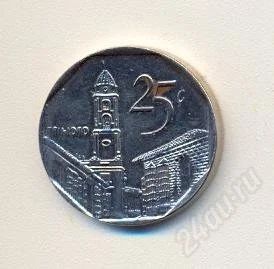 Лот: 2017626. Фото: 1. 25 центавос Куба. Монета для интуристов... Америка