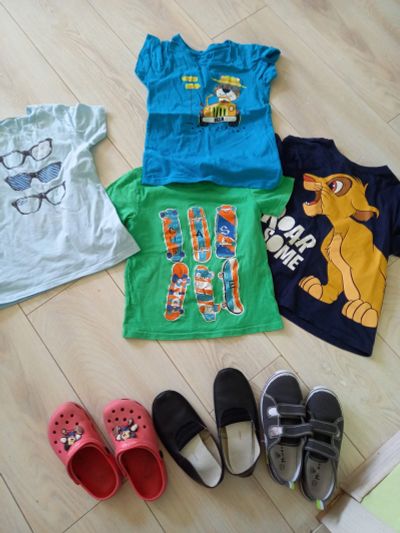 Лот: 19101381. Фото: 1. Вещи мальчику 122рост+обувь. Футболки, поло, топы, лонгсливы