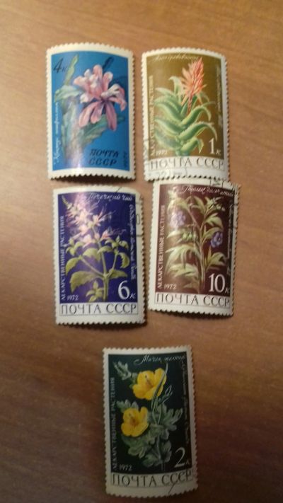 Лот: 18689541. Фото: 1. набор марок цветы2. Марки