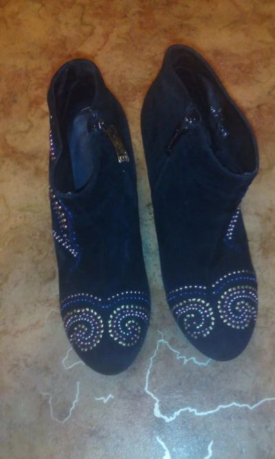 Лот: 6231066. Фото: 1. Ботильоны, натуральная замша... Ботильоны, полусапожки