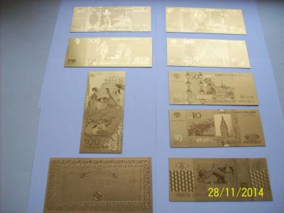 Лот: 4810903. Фото: 1. Комплект двусторонних золотых... Другое (банкноты)