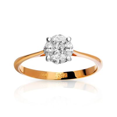 Лот: 23822519. Фото: 1. Кольцо из золота с бриллиантами. Кольца, перстни