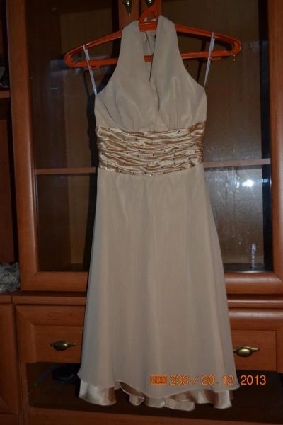 Лот: 3541400. Фото: 1. Платье в стиле Ампир цвета шампань... Платья