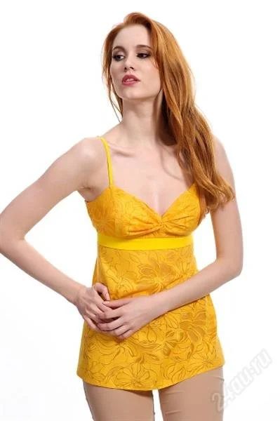 Лот: 2918398. Фото: 1. Топ-Майка батист, цвет желтый... Футболки, топы и майки