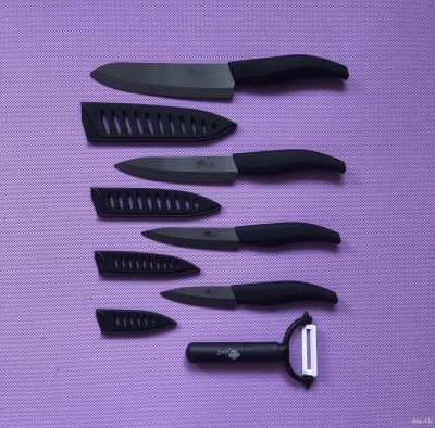 Лот: 18575616. Фото: 1. Набор керамических ножей. Столовые приборы, ножи
