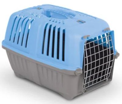 Лот: 2292411. Фото: 1. переноска голубая пластиковая... Домики, переноски, клетки, когтеточки