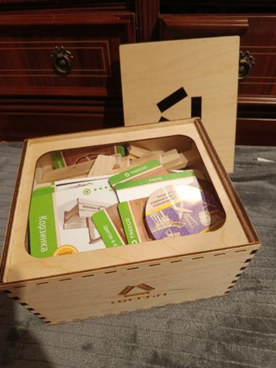 Лот: 25888914. Фото: 1. Б/у деревянный конструктор. Детали... Конструкторы