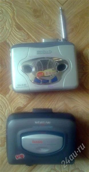 Лот: 1910404. Фото: 1. Два кассетных плеера с рубля... Кассетные деки, магнитофоны