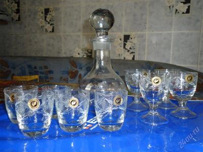 Лот: 1110957. Фото: 1. Графин, рюмки, стопки одним лотом. Кружки, стаканы, бокалы