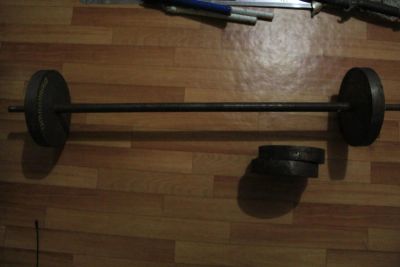 Лот: 7740289. Фото: 1. Штанга "Атлетика" и блины. СССР. Штанги, блины