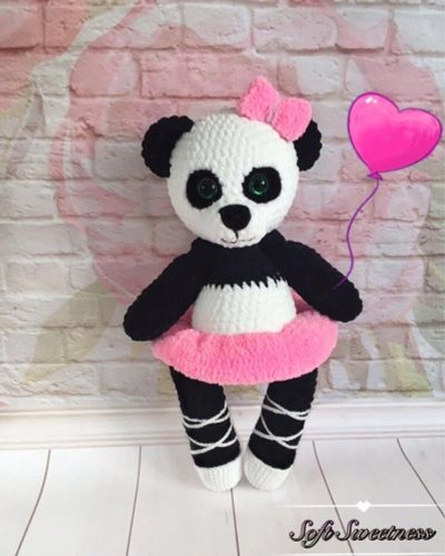 Лот: 13369868. Фото: 1. Пандочка балеринка. ручная работа... Готовые изделия