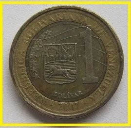 Лот: 14713179. Фото: 1. %% Венесуэла 1 боливар 2007... Америка