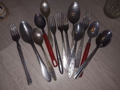 Лот: 25928430. Фото: 1. Ложки-вилки нержавейка 13шт с... Столовые приборы, ножи