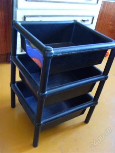Лот: 1961569. Фото: 1. этажерка черная, пластмасса (3... Другое (мебель)