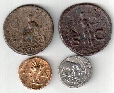 Лот: 4604436. Фото: 1. Античные монеты 4шт. Копии. Наборы монет