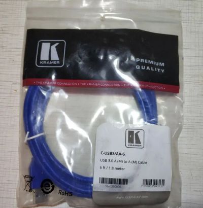 Лот: 21984602. Фото: 1. USB 3.0 A (M) to A (M) cable Kramer... Шлейфы, кабели, переходники