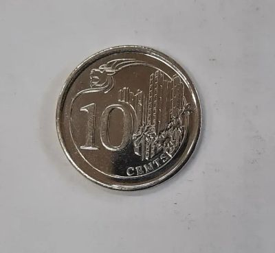 Лот: 21233787. Фото: 1. Монета Сингапур 10 центов 2014г. Азия