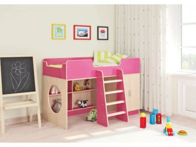 Лот: 3306429. Фото: 1. Детская кровать Л-2. Цвет: розовый... Детские кровати и кроватки