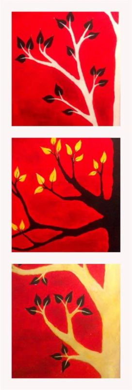 Лот: 3739311. Фото: 1. Триптих "Древо" акрил. Картины, рисунки