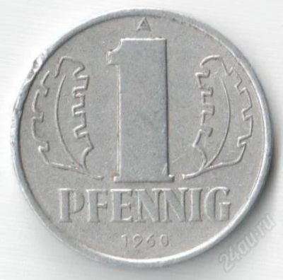 Лот: 2431264. Фото: 1. 1 пфениг (phennig) 1960 года. Германия и Австрия
