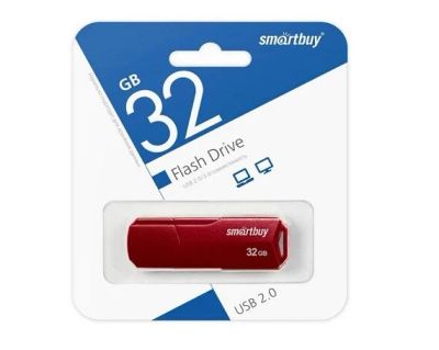 Лот: 20995689. Фото: 1. USB Flash SmartBuy CLUE 32GB бордовый... Карты памяти