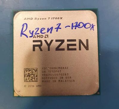 Лот: 20215371. Фото: 1. AMD Ryzen 7 1700X - 8-ядерный... Процессоры