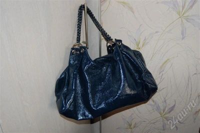 Лот: 643317. Фото: 1. Сумка синяя лак. Сумки
