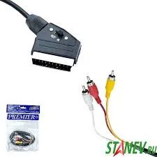 Лот: 25889726. Фото: 1. Кабель соединительный Scart -... Шнуры, кабели, разъёмы