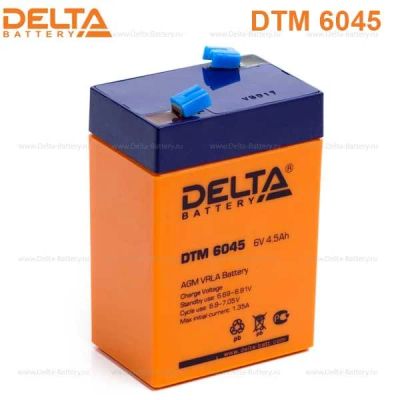 Лот: 9342974. Фото: 1. аккумулятор delta DTM 6045 6V... Аккумуляторы
