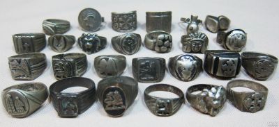 Лот: 17423435. Фото: 1. Старинные эфиопские кольца с символами... Кольца, перстни