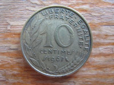 Лот: 21082134. Фото: 1. Монеты Европы. Франция 10 сантимов... Европа
