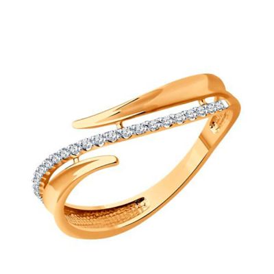 Лот: 23824294. Фото: 1. Золотое кольцо с бриллиантами... Кольца, перстни