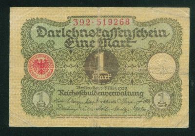 Лот: 5307620. Фото: 1. германия 1 марка 1920. Германия и Австрия