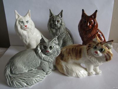 Лот: 16695627. Фото: 1. кот Мейн кун разные ,авторская... Скульптуры
