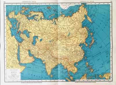 Лот: 20590745. Фото: 1. Карта Азии на развороте + 4 карты... Другое (антиквариат)
