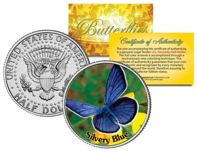 Лот: 10293550. Фото: 1. 50 центов США Бабочка Голубянка. Америка