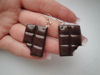 Лот: 574422. Фото: 1. Изделия из полимерной глины,серьги... Серьги, каффы