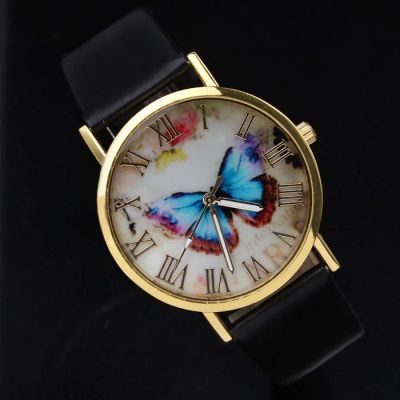 Лот: 6396211. Фото: 1. Красивые женские часики с бабочкой... Оригинальные наручные часы
